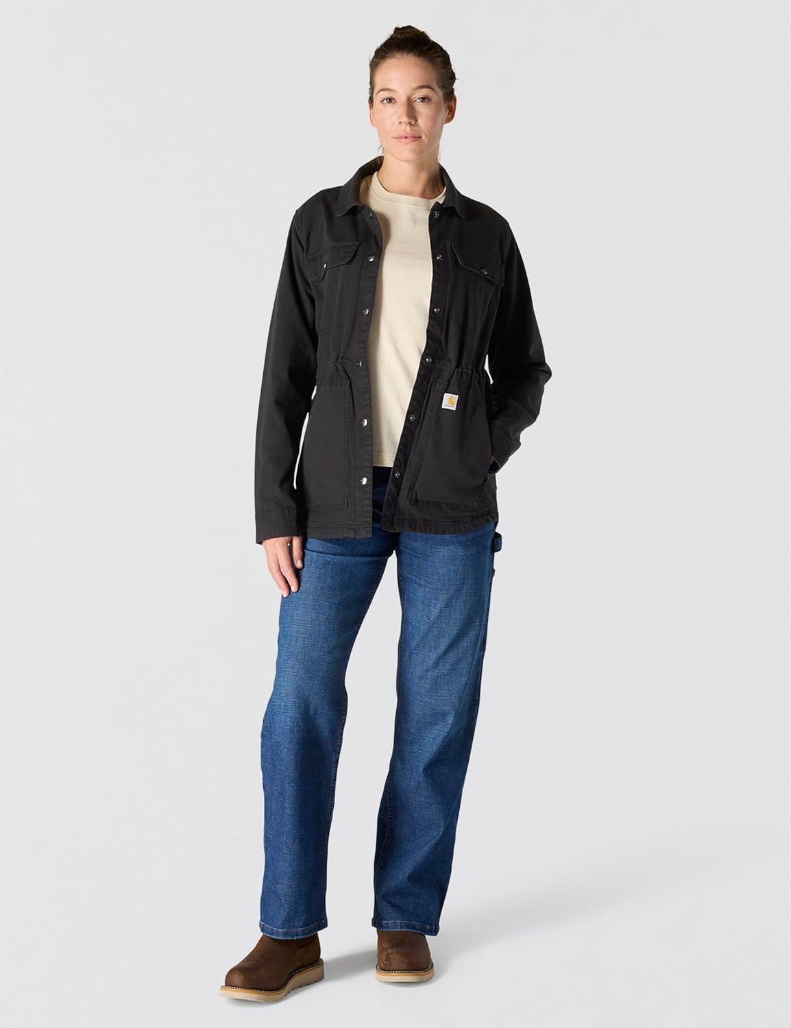 imageCarhartt Womens TENCEL Fiber Series Relaxed Fit Canvas Coat Black Medium