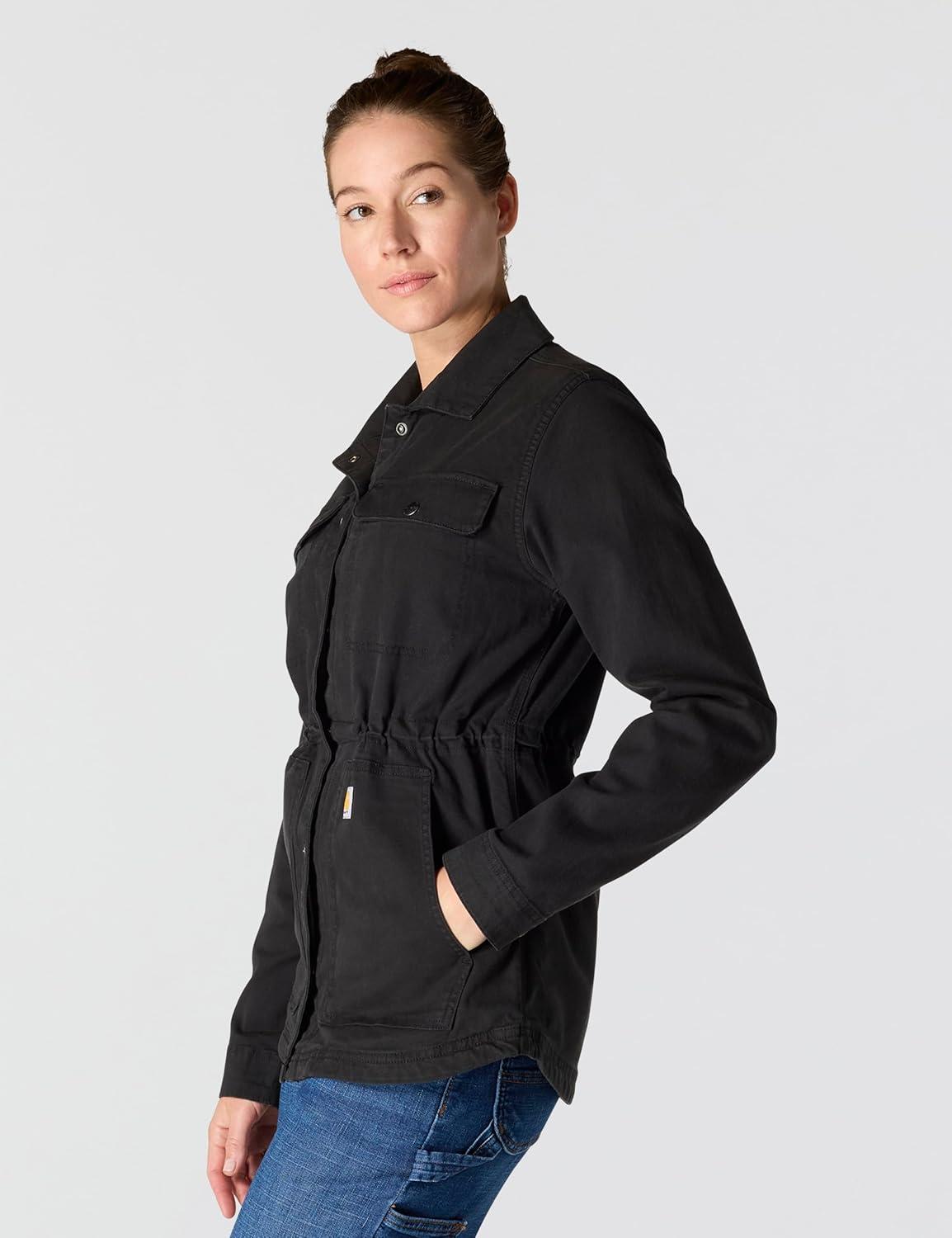 imageCarhartt Womens TENCEL Fiber Series Relaxed Fit Canvas Coat Black Medium