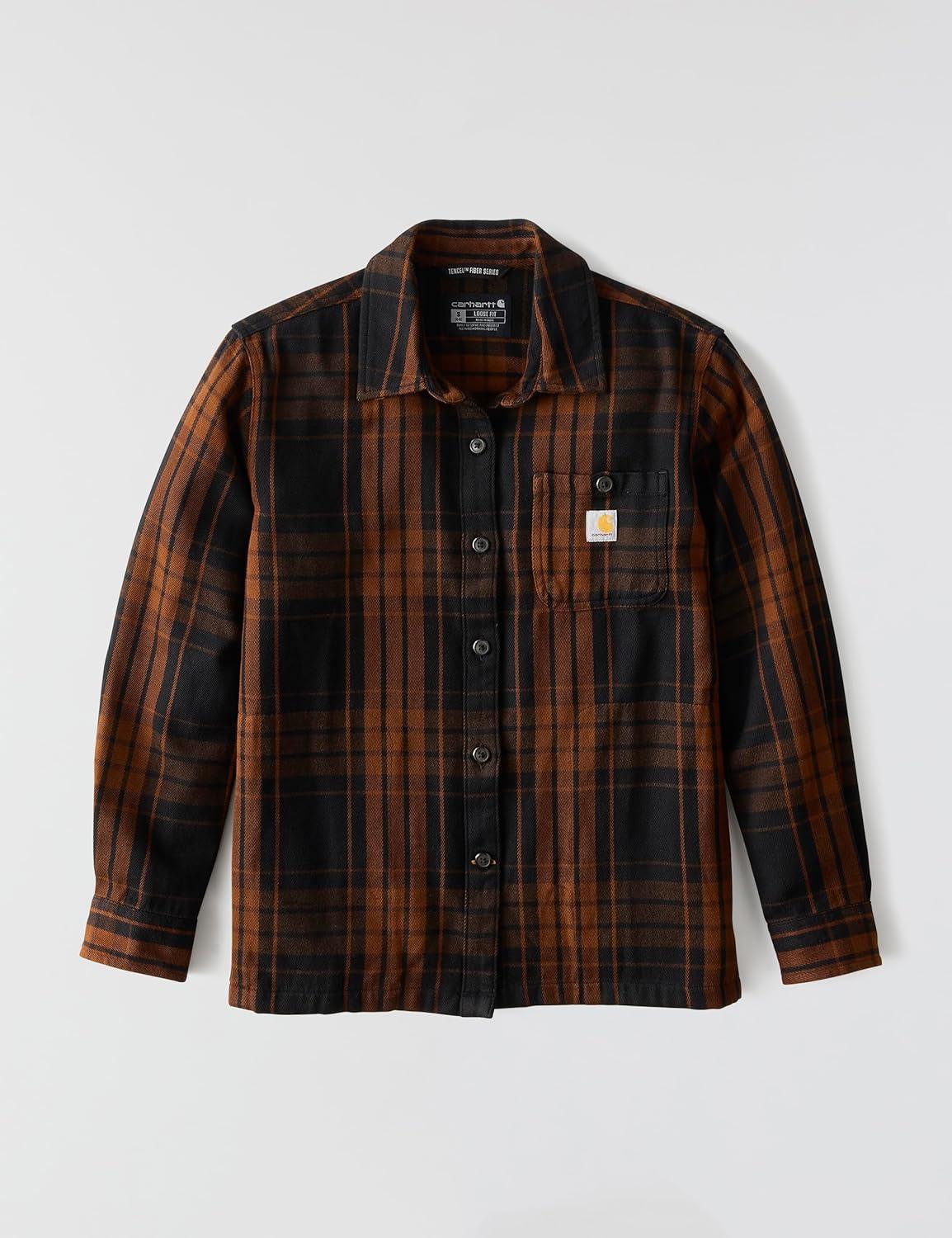 imageCarhartt Womens Tencel Fiber Series Loose Fit Twill Plaid ShirtBlack