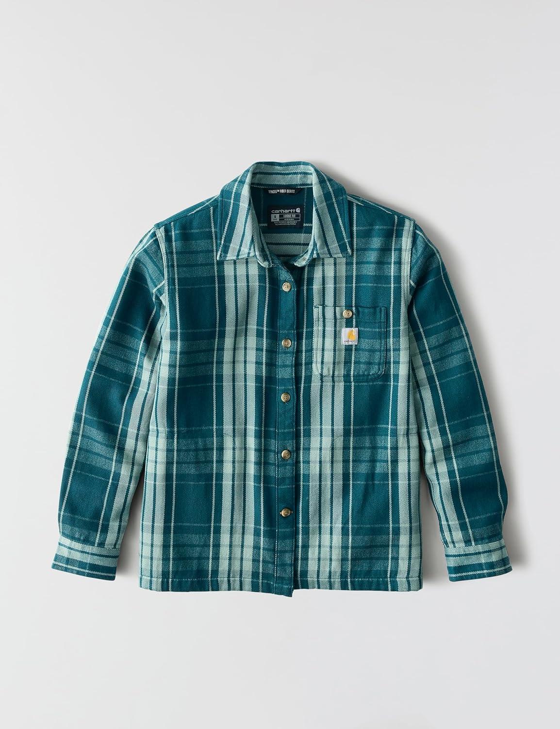 imageCarhartt Womens Tencel Fiber Series Loose Fit Twill Plaid ShirtGreenstone