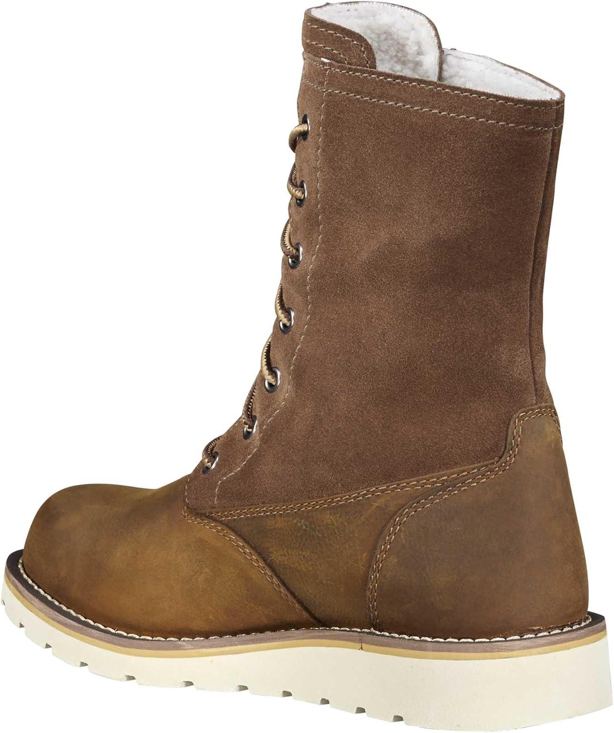 imageCarhartt Womens Waterproof Sherpa Lined Fold Down Winter Wedge BootBrown