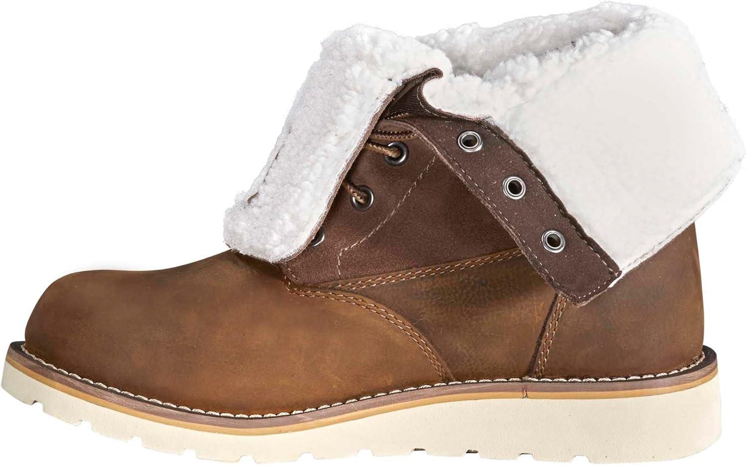 imageCarhartt Womens Waterproof Sherpa Lined Fold Down Winter Wedge BootBrown