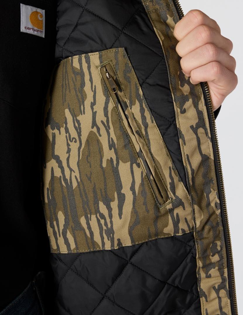 imageCarhartt mens Rugged Flex Duck Loose Fit Insulated Camo Active JacMossy Oak Bottomland Camo