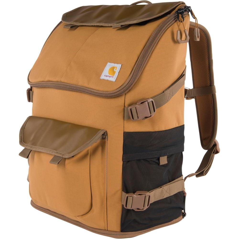 imageCarhartt 35L Nylon Workday Backpack Durable WaterResistant Pack with 15quot Laptop Sleeve and Adjustable Shoulder Straps BlackCarhartt Brown