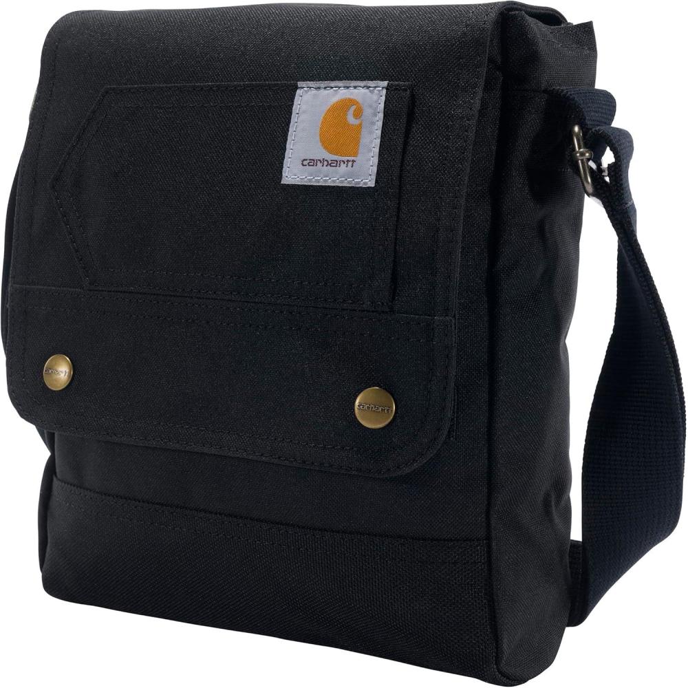 imageCarhartt Crossbody Snap Bag Durable Adjustable Crossbody Bag with Flap Over Snap ClosureBlack