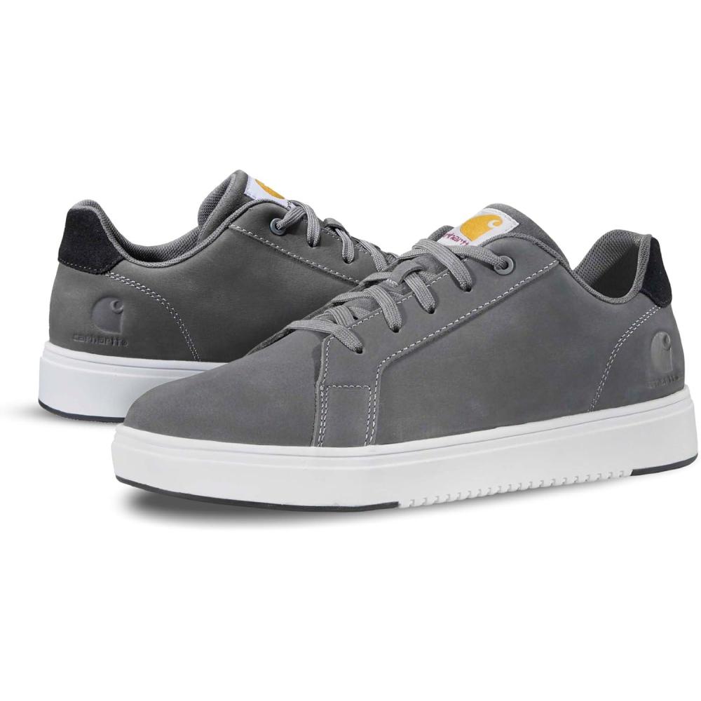 imageCarhartt Detroit Leather Sneakers for Women Comfortable Shoes for Women with Wide Toe Box Comfort Footbed and Midsole and SlipResistant OutsoleMedium Grey