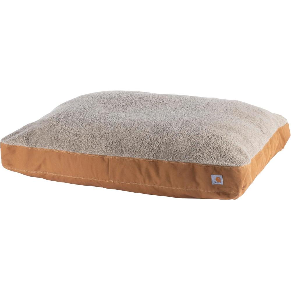 imageCarhartt Durable Canvas Pet Bed Water Resistant Firm Duck Dog Bed Carhartt Brown MediumCarhartt Brown Sherpa Top