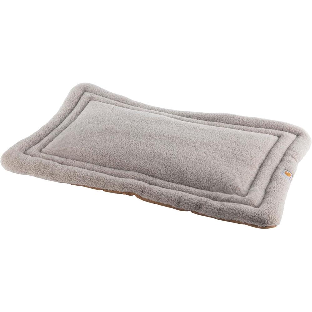 imageCarhartt Durable Firm Duck Sherpa Top Dog Napper Pad Washable Duck Canvas Pads for Dogs Sherpa Top Napper Pad Carhartt Brown MediumSherpa Top Napper Pad Carhartt Brown