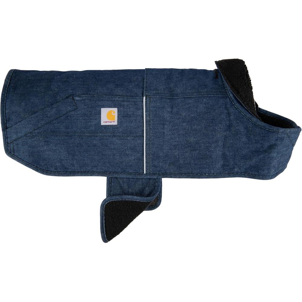 imageCarhartt Firm Duck Dog Chore Coat Insulated Weather Resistant Jacket for Cold and Windy Conditions Denim MediumDenim
