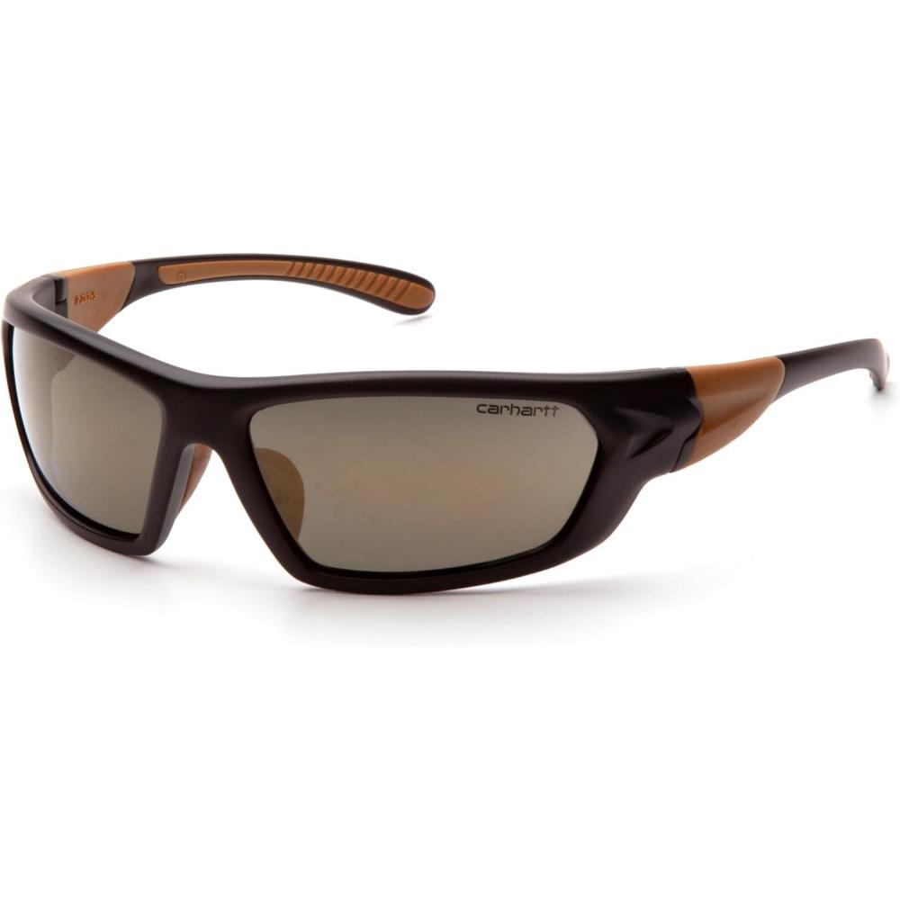 imageCarhartt Gear CHB291 Carbondale Antique Mirror Polarized Lens One Size Fits All BlackAntique Mirror Polarized Lens BlackTan Frame