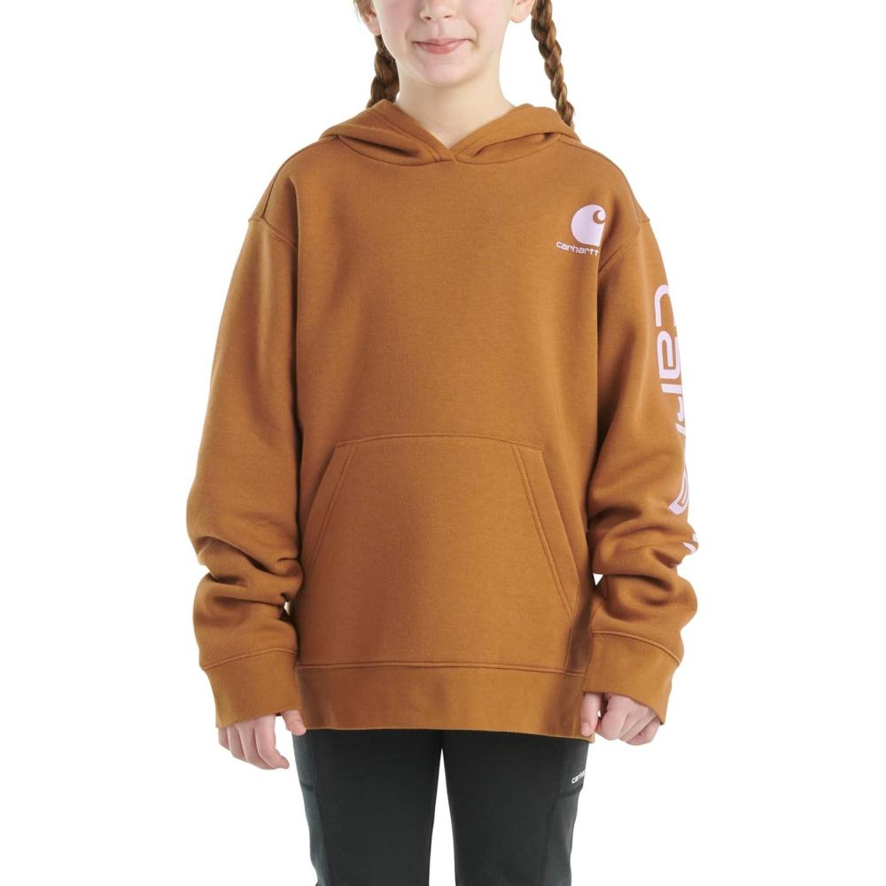 imageCarhartt Girls Hooded Pullover SweatshirtBrown