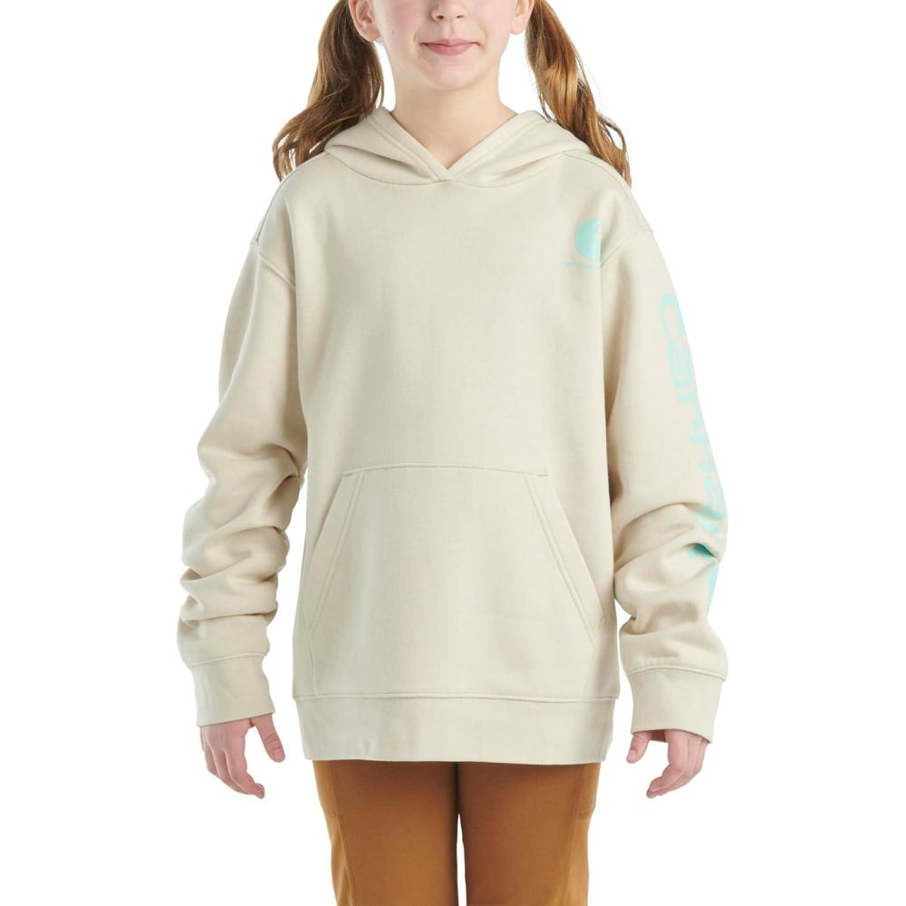 imageCarhartt Girls Hooded Pullover SweatshirtLight Malt Beige