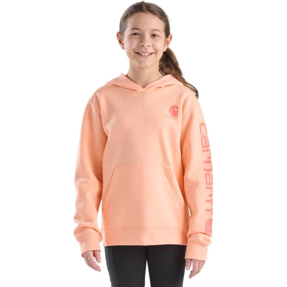 imageCarhartt Girls Hooded Pullover SweatshirtPeach Nectar