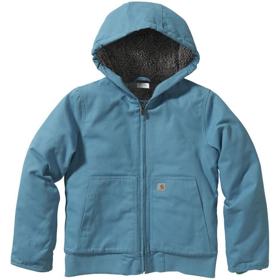imageCarhartt Girls Zip Front Flannel Quilt Lined Hooded Active JacBlue Moon