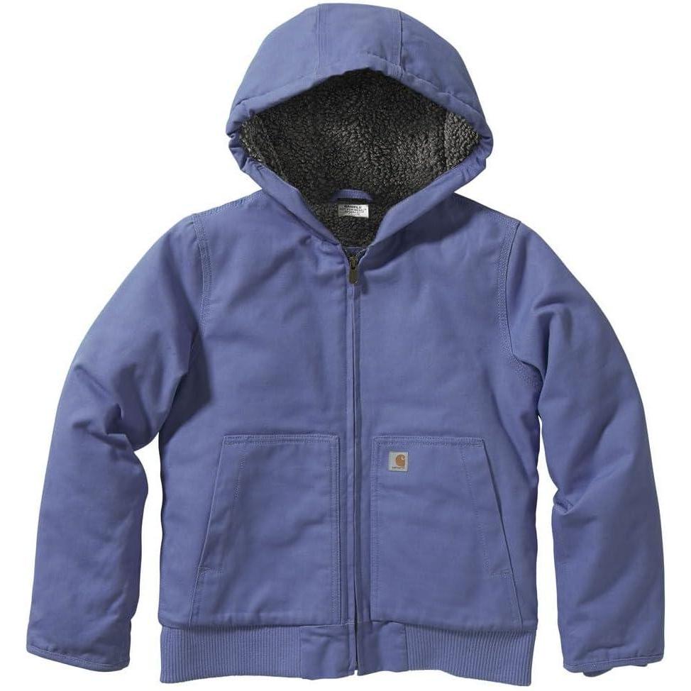 imageCarhartt Girls Zip Front Flannel Quilt Lined Hooded Active JacMarlin