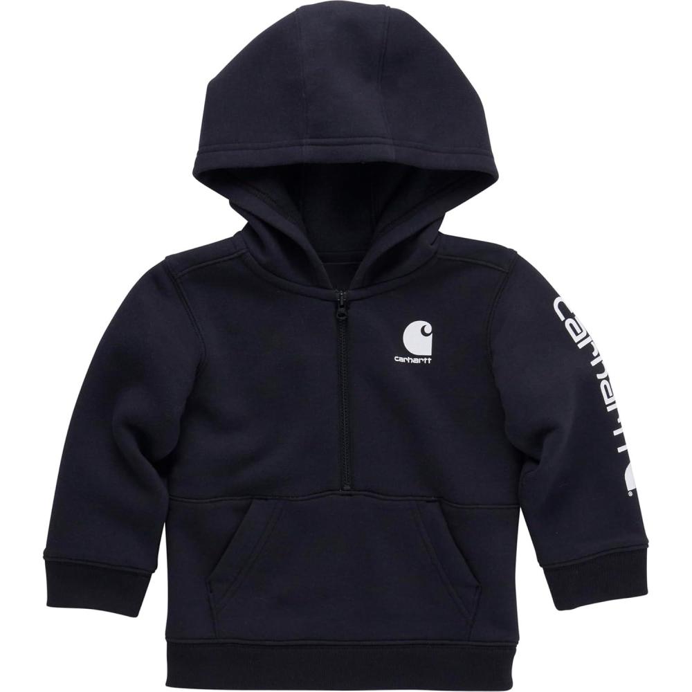 imageCarhartt Kids CA6273 LongSleeve HalfZip Sweatshirt  BoysCaviar Black  White