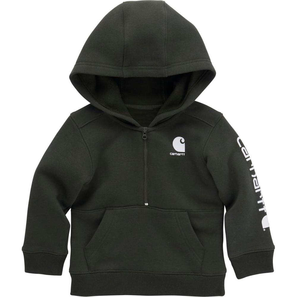 imageCarhartt Kids CA6273 LongSleeve HalfZip Sweatshirt BoysDark Olive Green