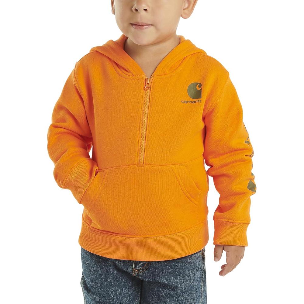 imageCarhartt Kids CA6273 LongSleeve HalfZip Sweatshirt BoysExotic Orange