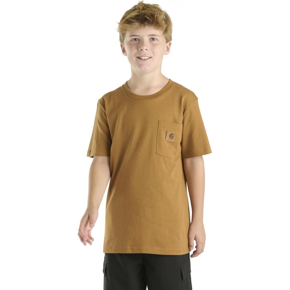 imageCarhartt Kids CA6655 ShortSleeve Pocket TShirt UnisexCarhartt Brown Tonal