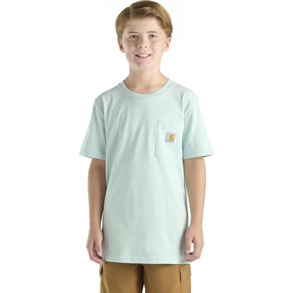 imageCarhartt Kids CA6655 ShortSleeve Pocket TShirt UnisexLight Blue