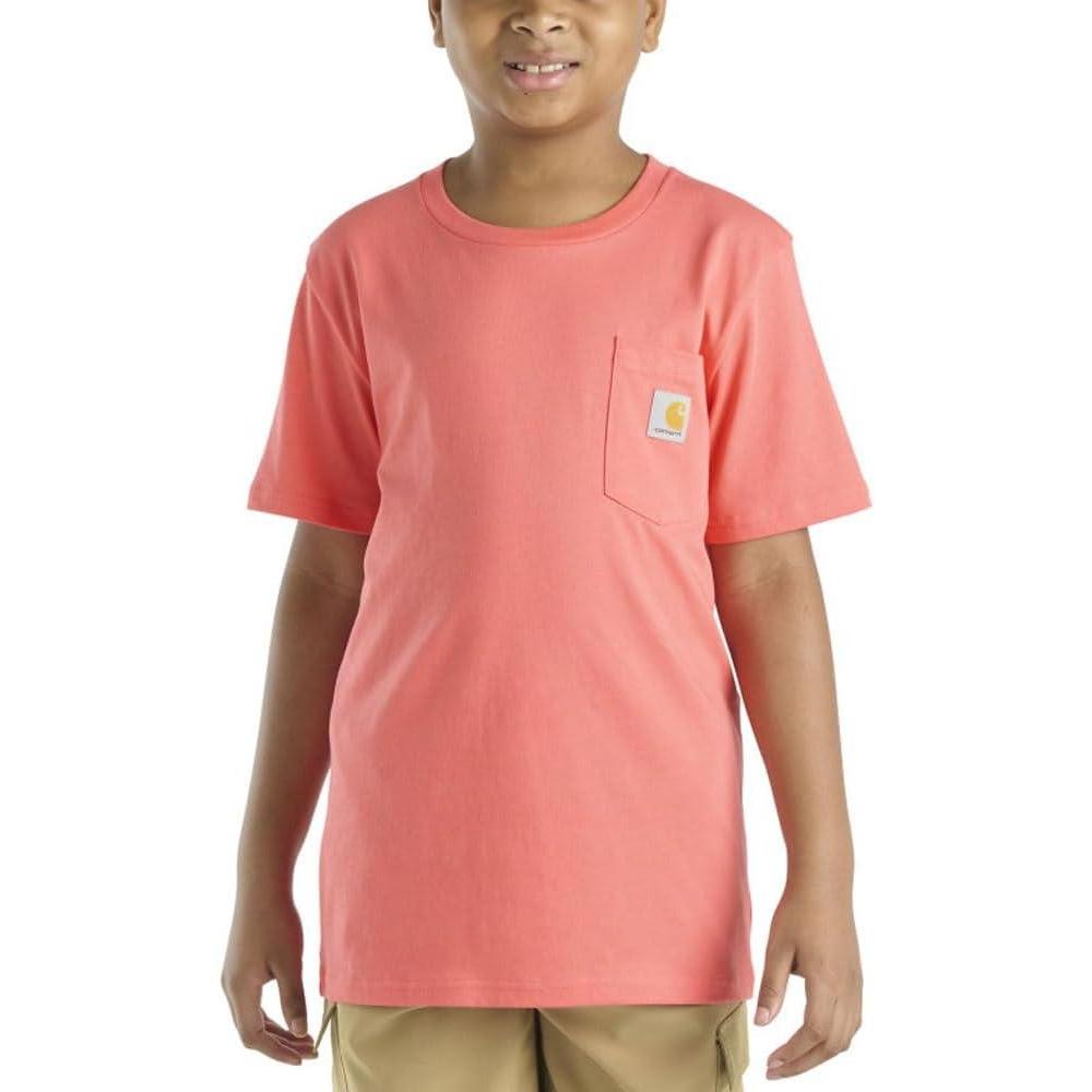 imageCarhartt Kids CA6655 ShortSleeve Pocket TShirt UnisexLight Orange