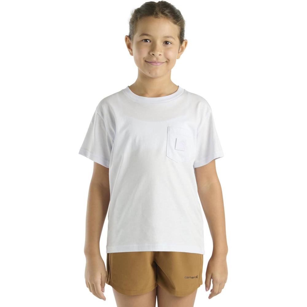 imageCarhartt Kids CA7109 ShortSleeve Tonal Patch Pocket TShirt  GirlsFresh Lavender