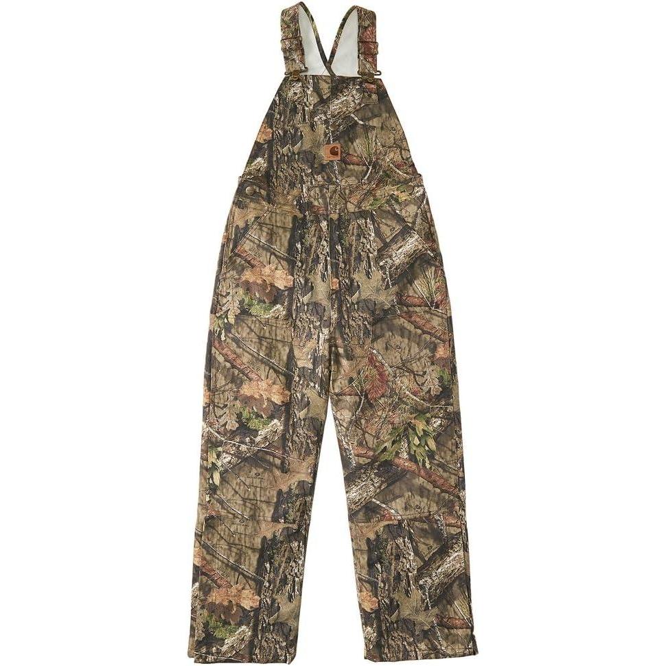 imageCarhartt Kids CM8603 Washed Duck Bib Overall  BoysMossy Oak Canvas  Lined