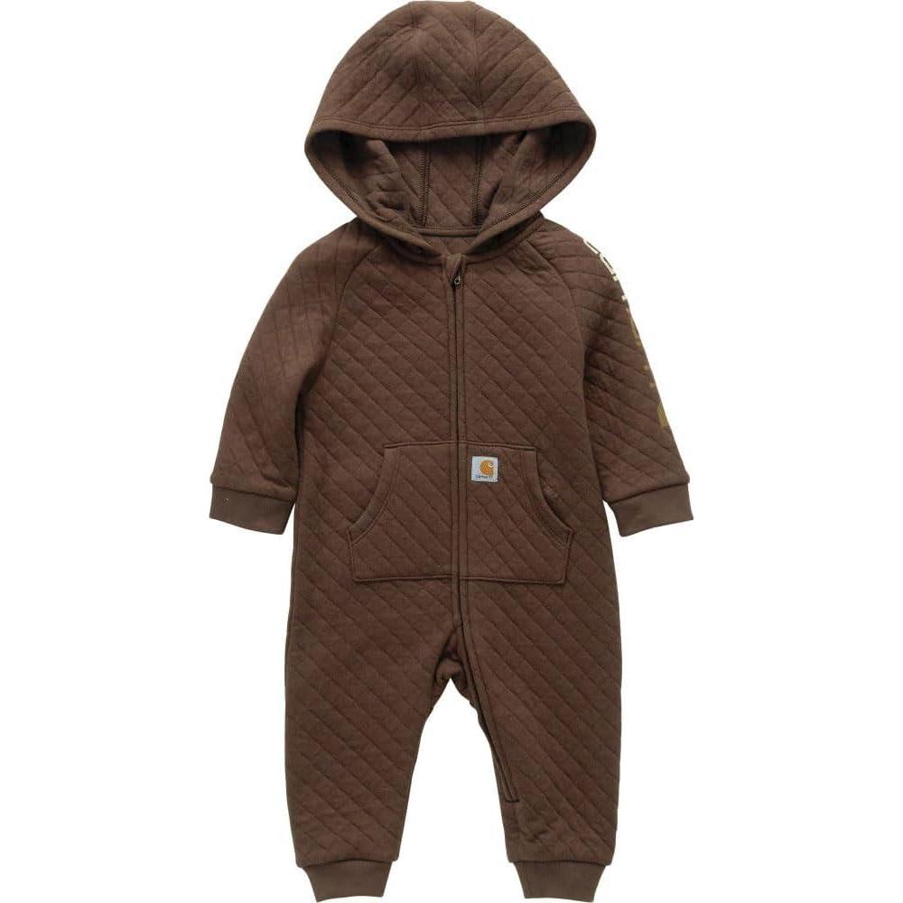 imageCarhartt Kids CM8773 LongSleeve ZipFront Quilted Jersey Hooded Coverall  BoChestnut