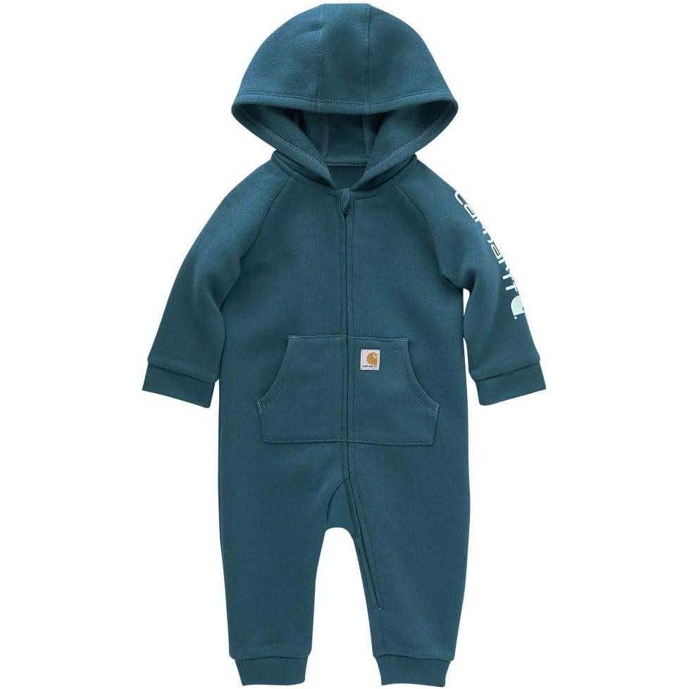 imageCarhartt Kids CM9758 LongSleeve Quilted Jersey Zip Front Hooded Coverall  GiBlue