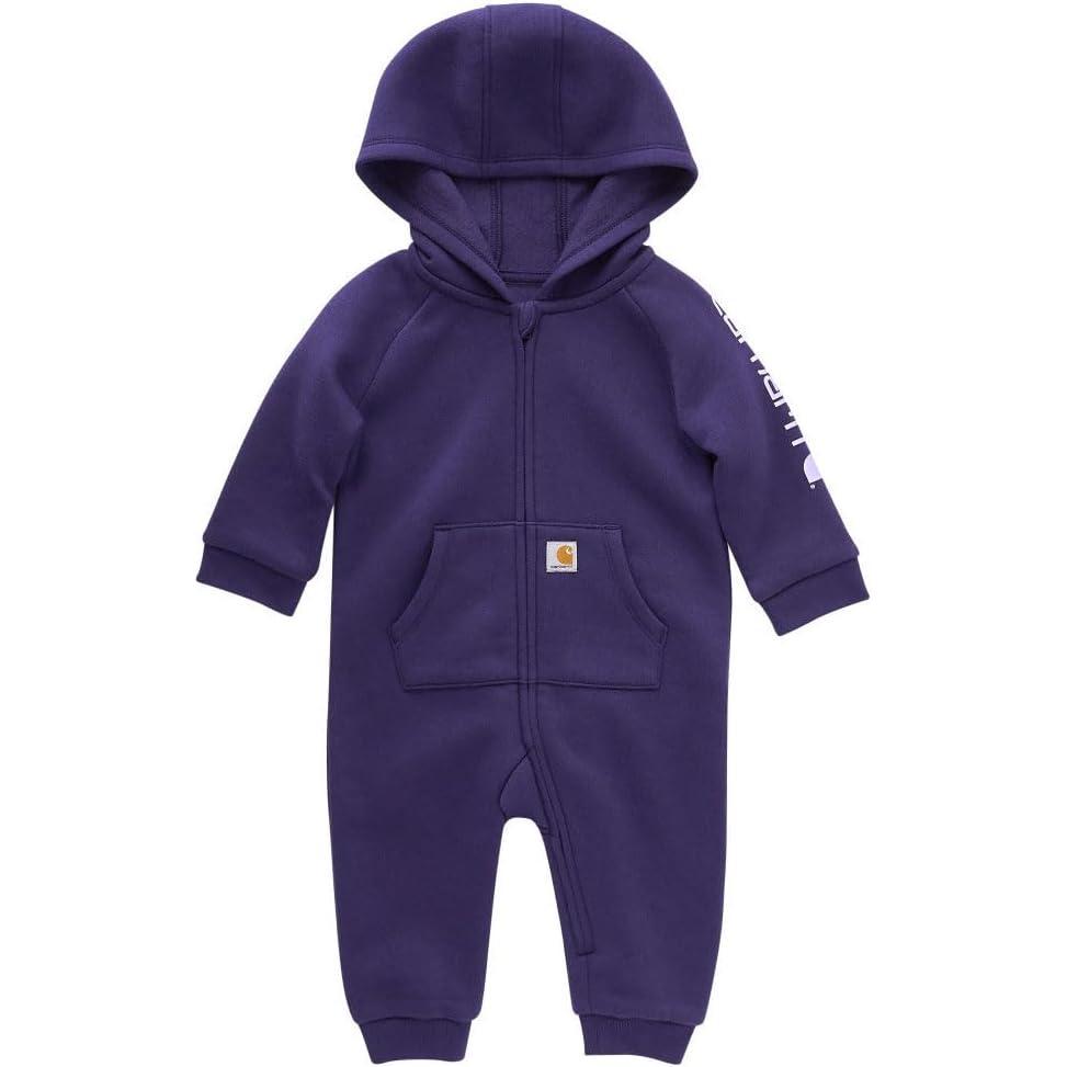 imageCarhartt Kids CM9758 LongSleeve Quilted Jersey Zip Front Hooded Coverall GiCrown Jewel