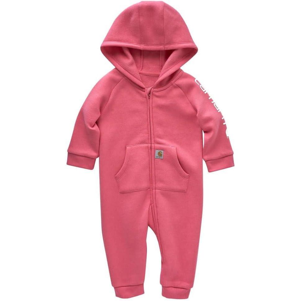 imageCarhartt Kids CM9758 LongSleeve Quilted Jersey Zip Front Hooded Coverall GiPink Lemonade
