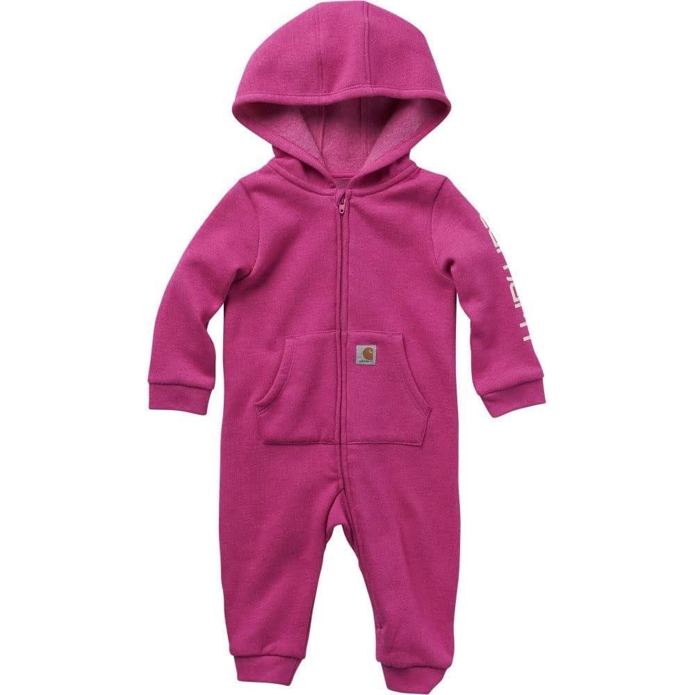 imageCarhartt Kids CM9758 LongSleeve Quilted Jersey Zip Front Hooded Coverall  GiRaspberry Rose Heather