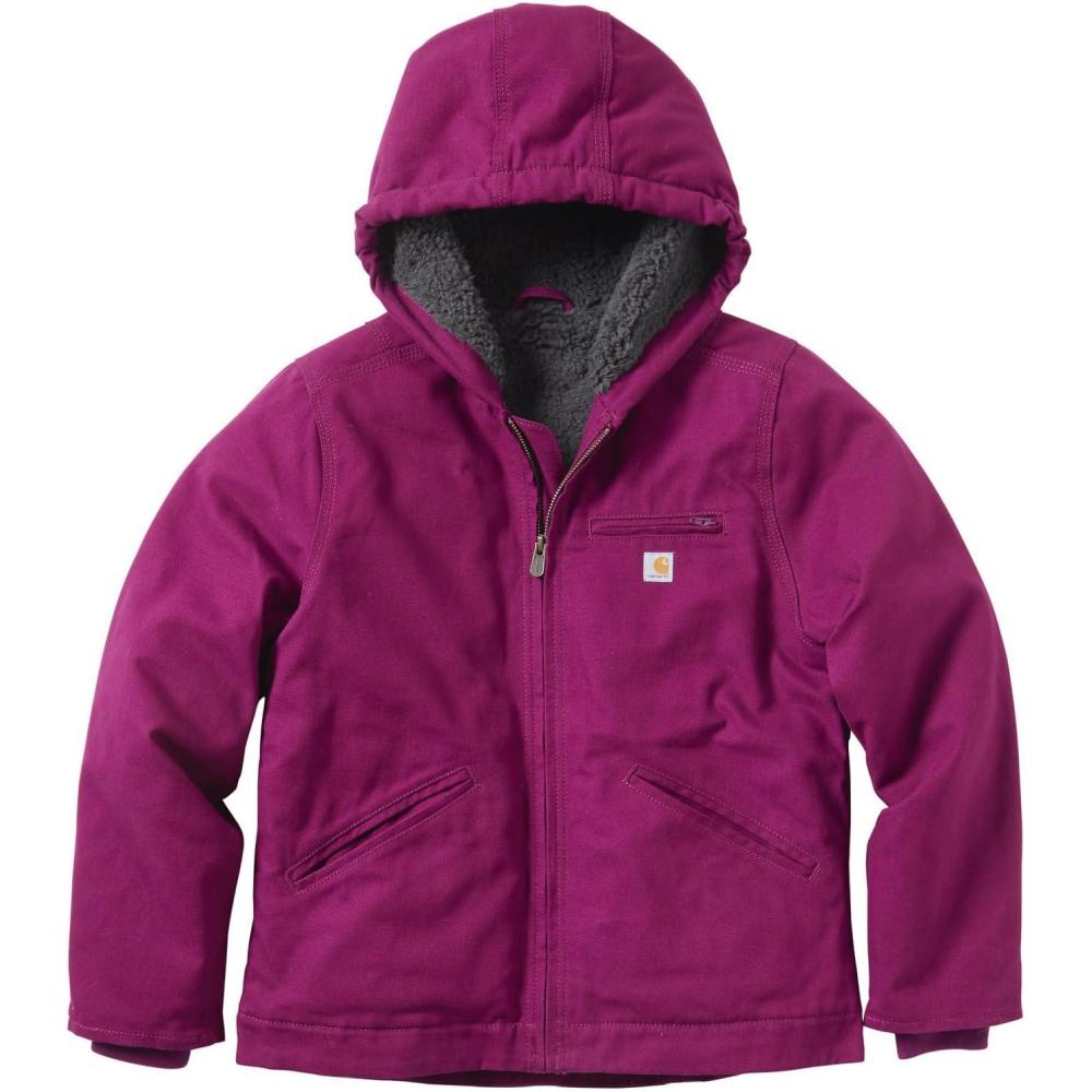 imageCarhartt Kids CP9547 Canvas Insulated Hooded Jacket  GirlsSierra Plum Caspian