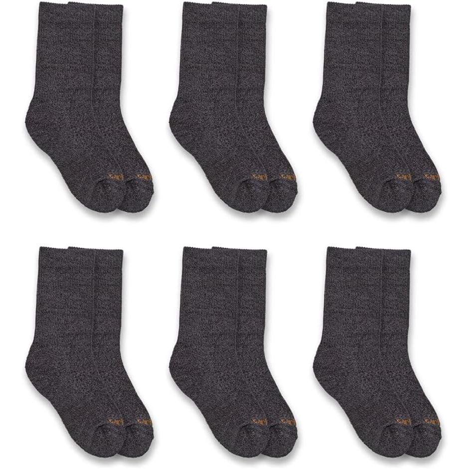 imageCarhartt Kids SC0696J Boys Lightweight Crew Sock 6PackBlack