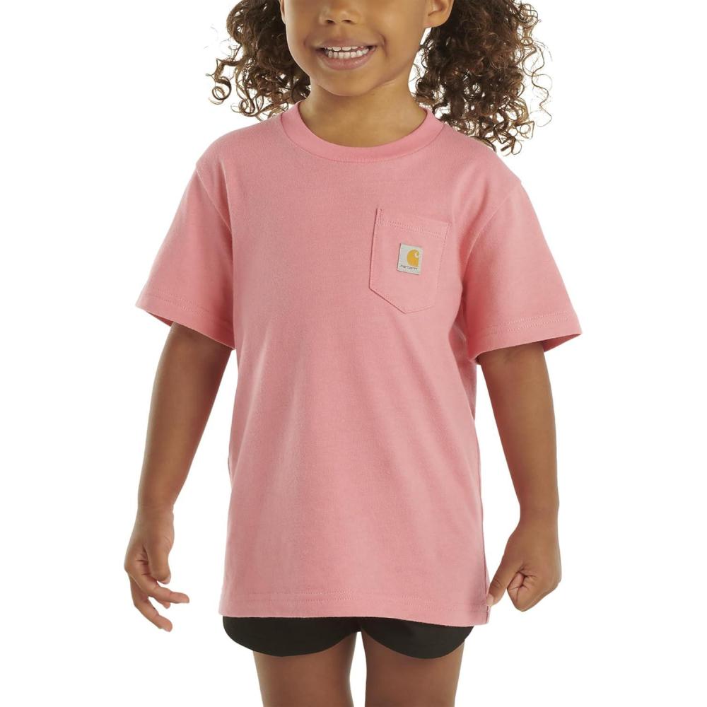 imageCarhartt Kids Short Sleeve Pocket TShirt Tee ShirtBright Pink Lemonade