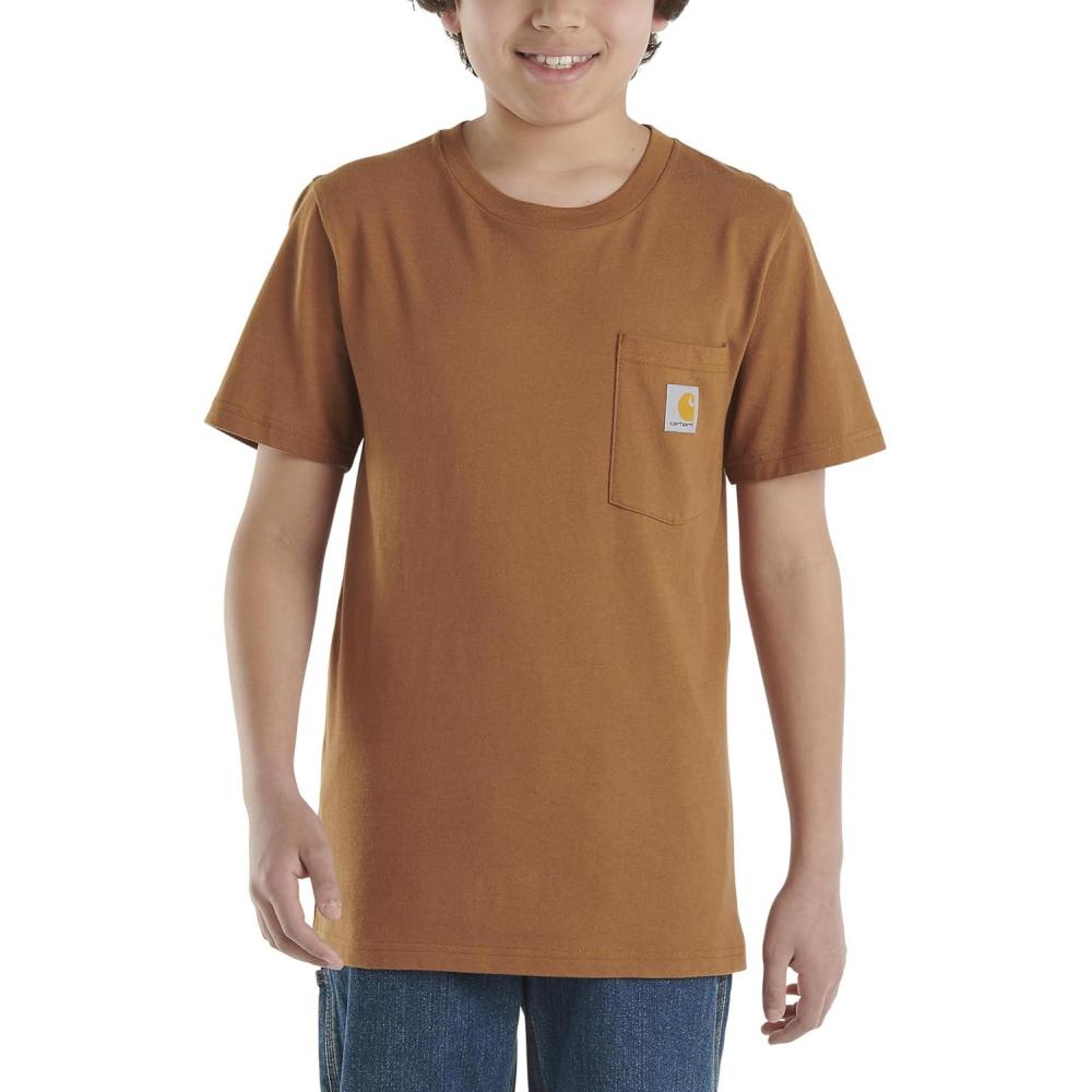 imageCarhartt Kids Short Sleeve Pocket TShirt Tee ShirtBrown
