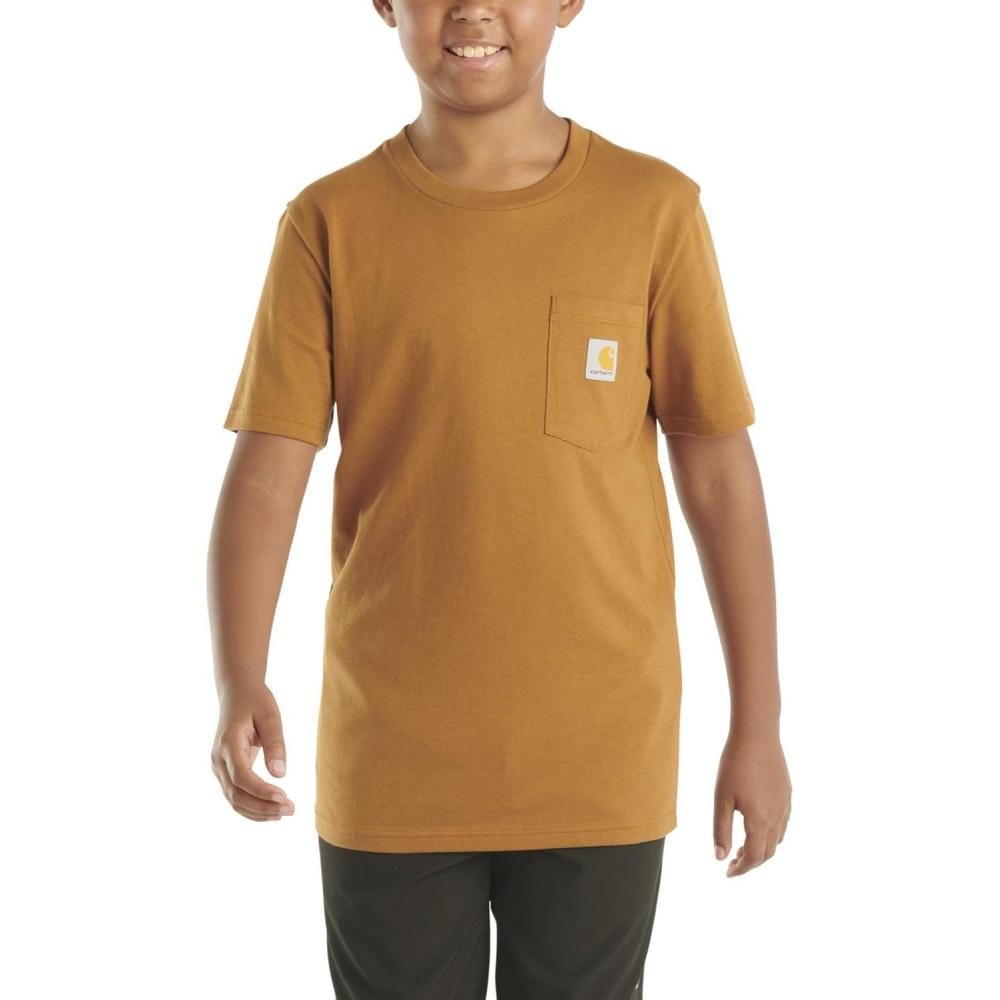imageCarhartt Kids Short Sleeve Pocket TShirt Tee ShirtClassic Brown