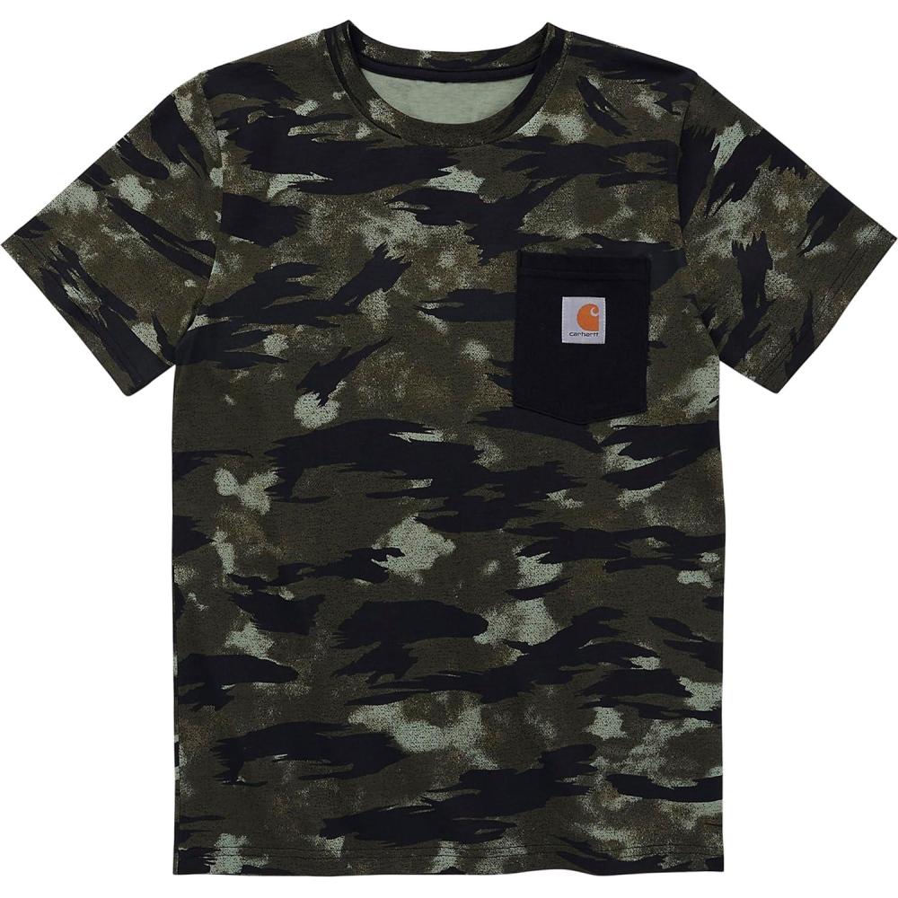 imageCarhartt Kids Short Sleeve Pocket TShirt Tee ShirtDark Green Camo