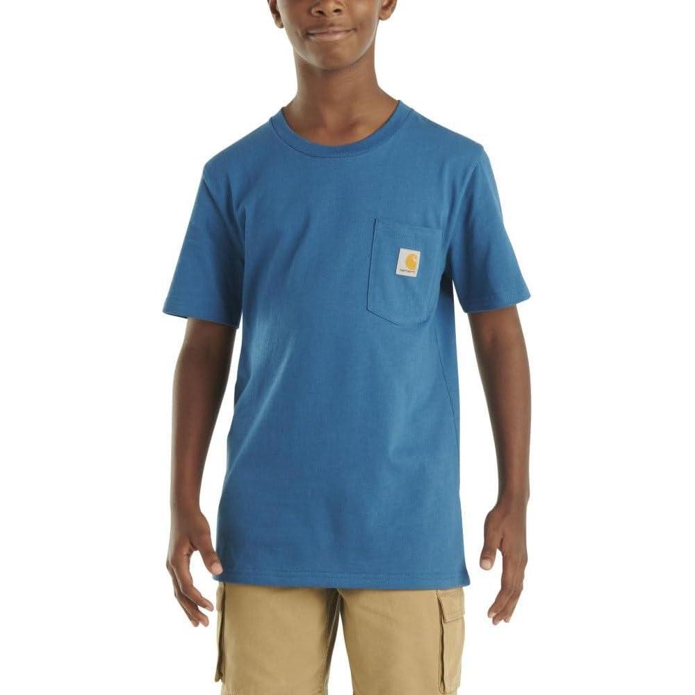 imageCarhartt Kids Short Sleeve Pocket TShirt Tee ShirtDeep Lagoon Blue