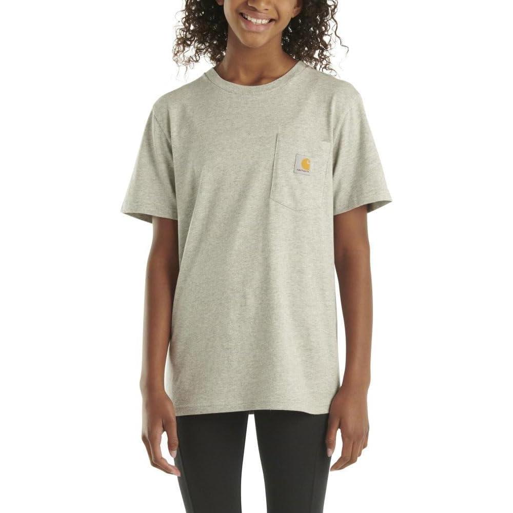 imageCarhartt Kids Short Sleeve Pocket TShirt Tee ShirtHeather Grey