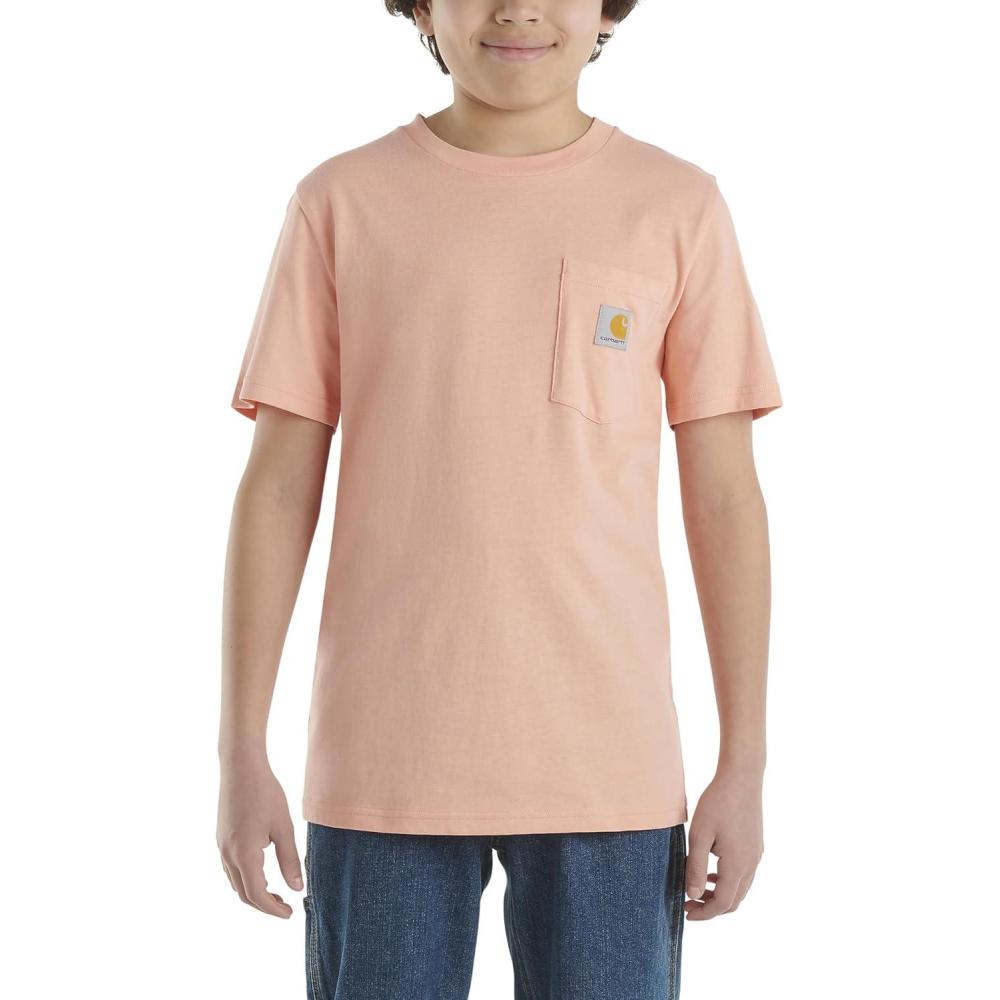 imageCarhartt Kids Short Sleeve Pocket TShirt Tee ShirtPeach Amber