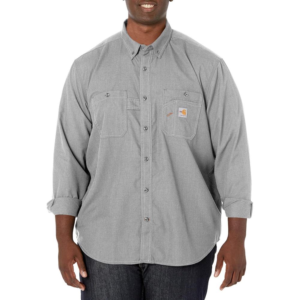imageCarhartt Mens 104138 FlameResistant Force Lightweight Long Sleeve ShGray