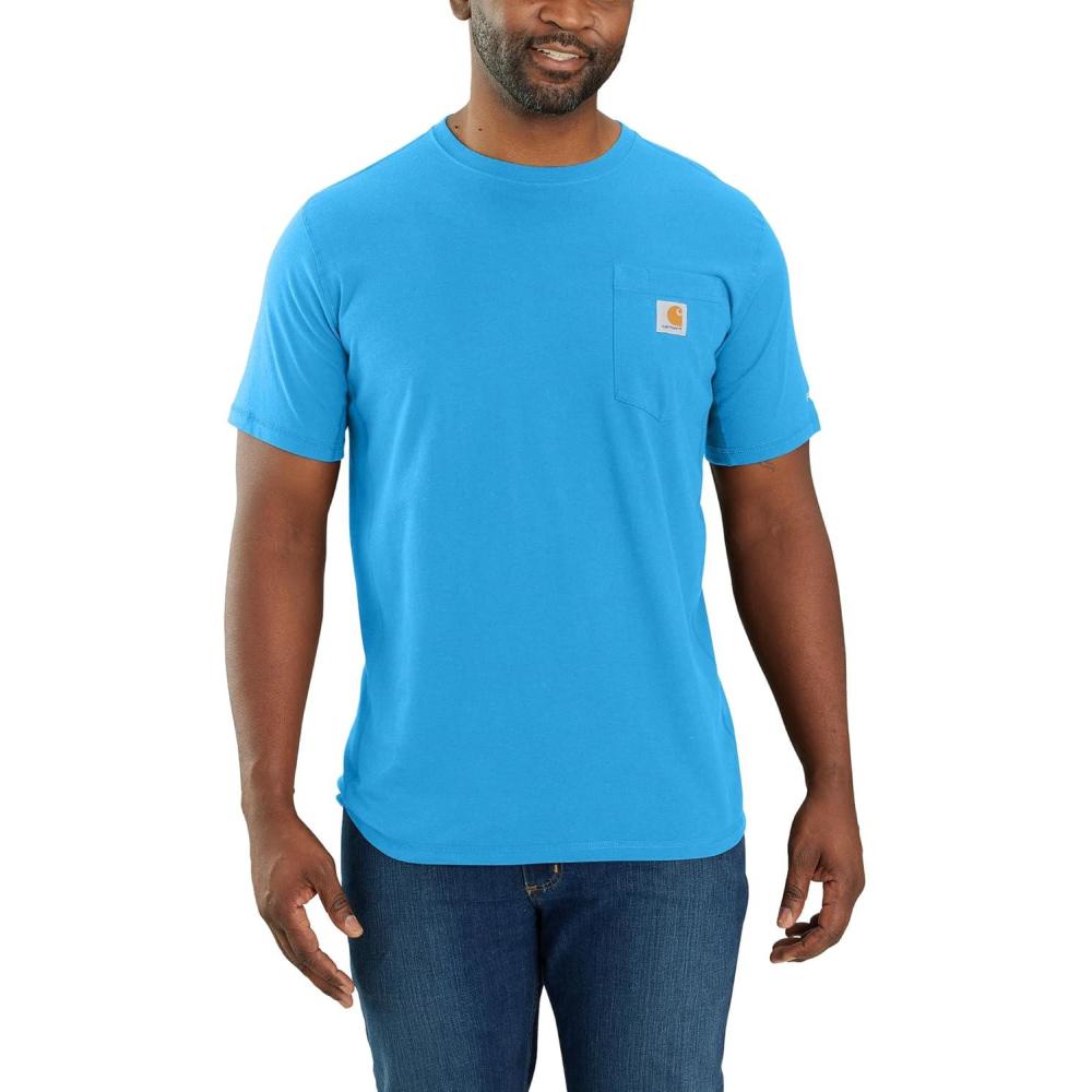 imageCarhartt Mens 104616 Force Relaxed Fit Midweight Short Sleeve PocketAzure Blue