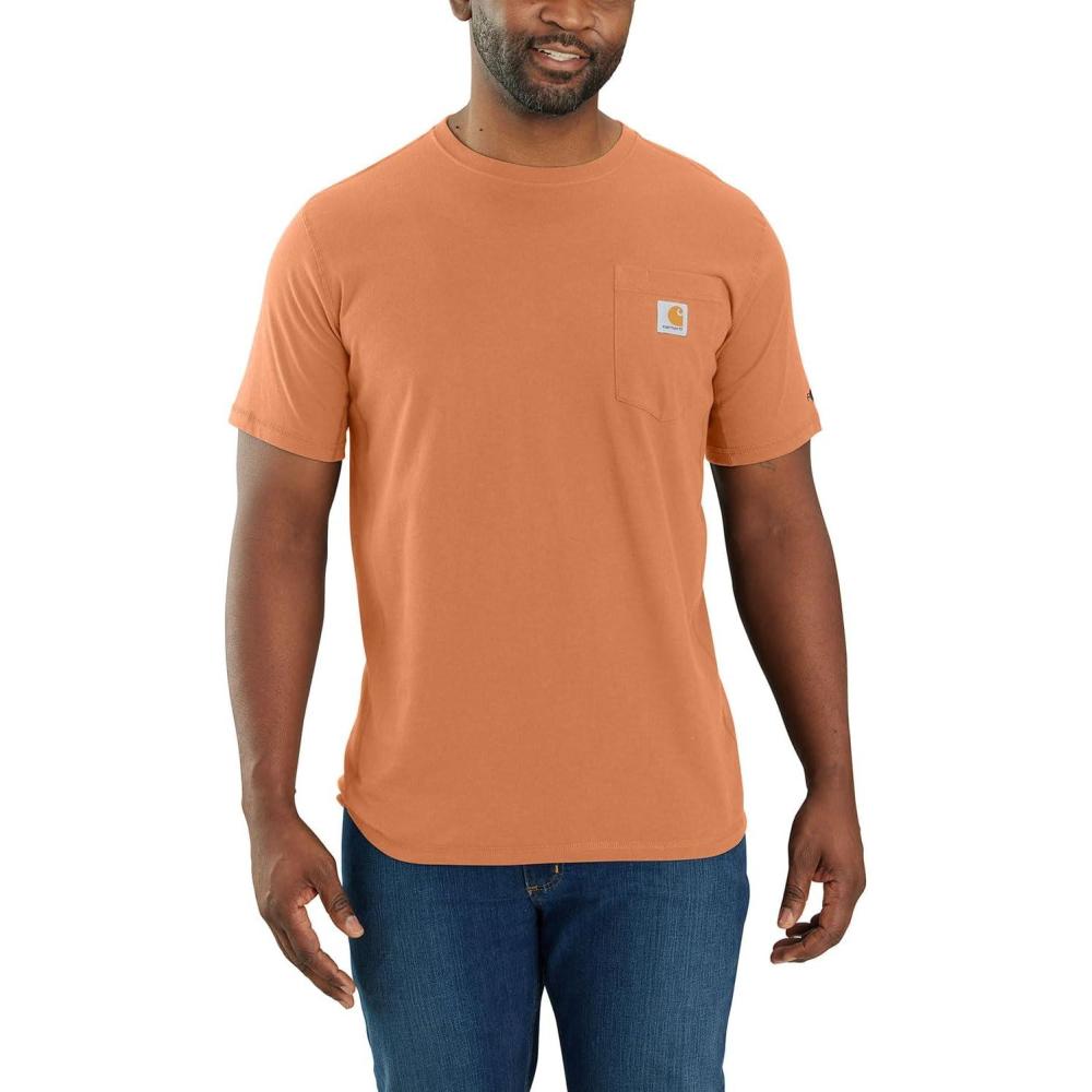 imageCarhartt Mens 104616 Force Relaxed Fit Midweight Short Sleeve PocketDusty Orange