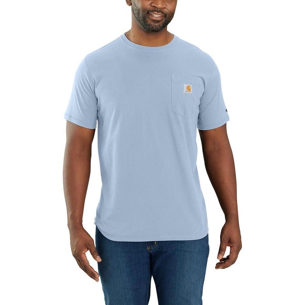 imageCarhartt Mens 104616 Force Relaxed Fit Midweight Short Sleeve PocketFog Blue
