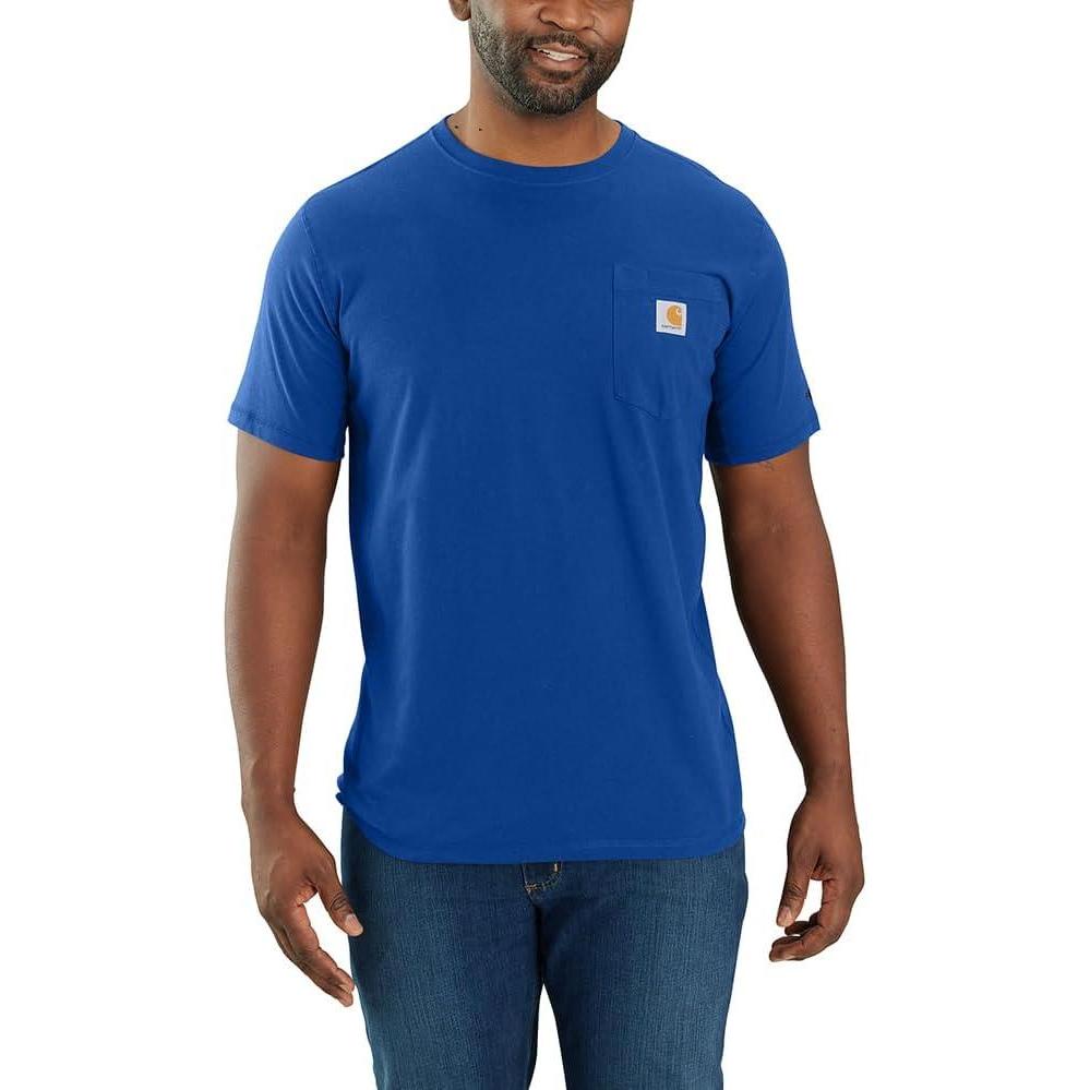 imageCarhartt Mens 104616 Force Relaxed Fit Midweight Short Sleeve PocketGlass Blue