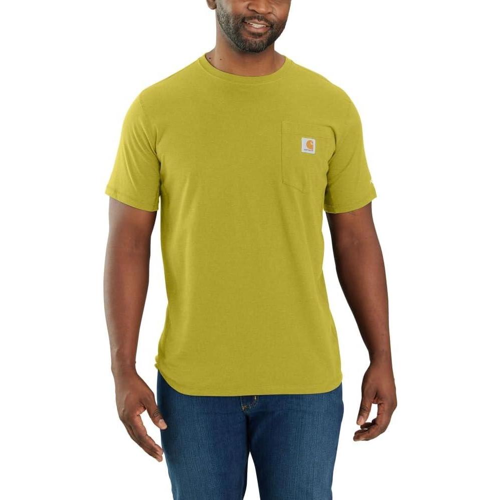 imageCarhartt Mens 104616 Force Relaxed Fit Midweight Short Sleeve PocketWarm Olive Heather