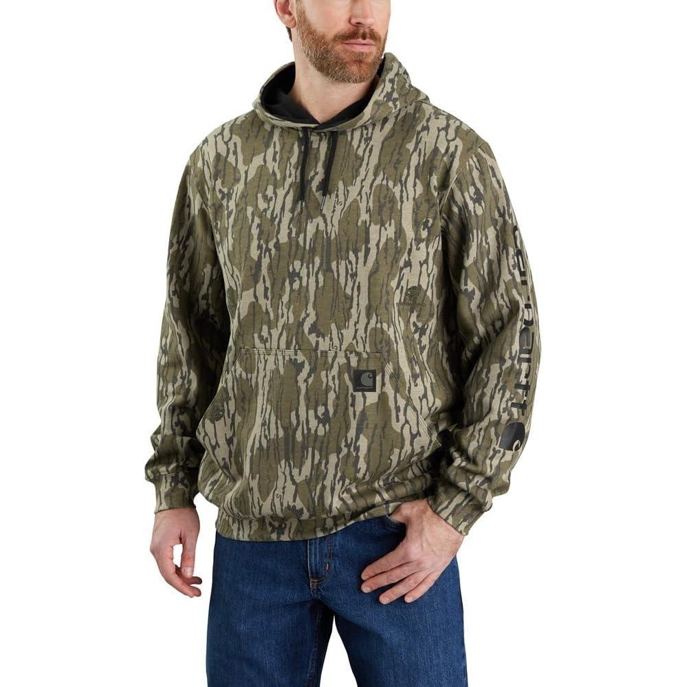 imageCarhartt Mens 105484 Loose Fit Midweight Camo Graphic SweatshirtMossy Oak Bottomland Camo