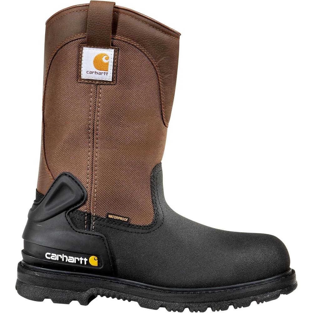 imageCarhartt Mens 11inch Bison Waterproof Work BootsDark BrownBlack Leather
