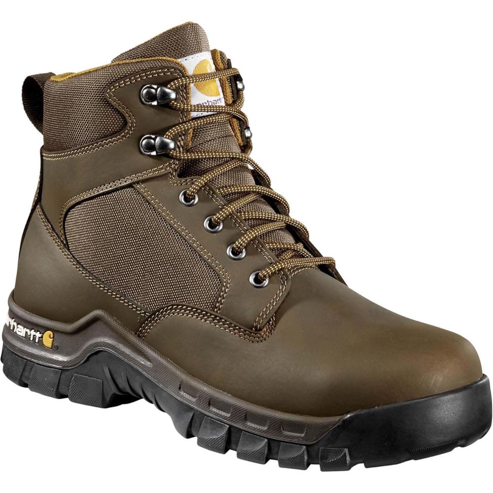 imageCarhartt Mens 6quot Rugged Flex Steel Toe Construction BootDk Brown Leather Synthetic